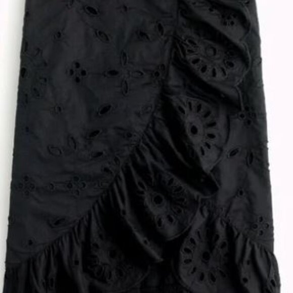 J. Crew Black Ruffle-Front Eyelet Skirt - size S - NWT - Picture 8 of 8